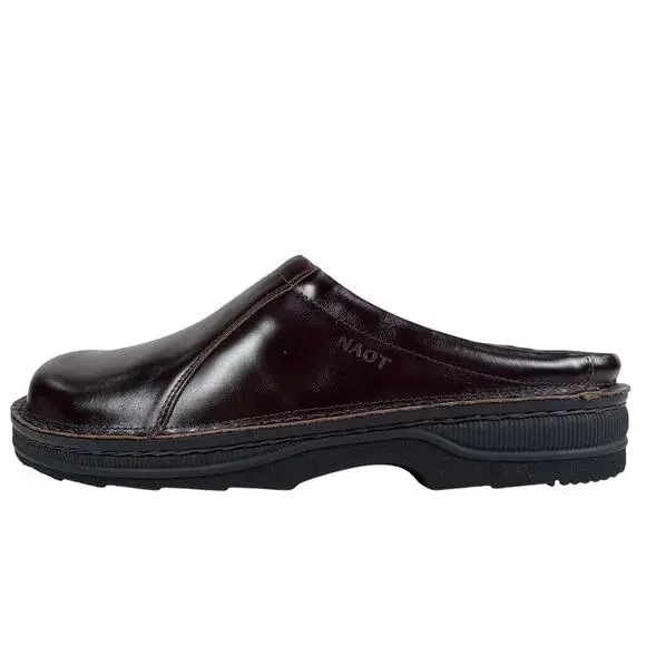 Naot Bjorn Clog Slip On Casual Mens 14 14.5 EU 47 Walnut Leather Cork Footbed